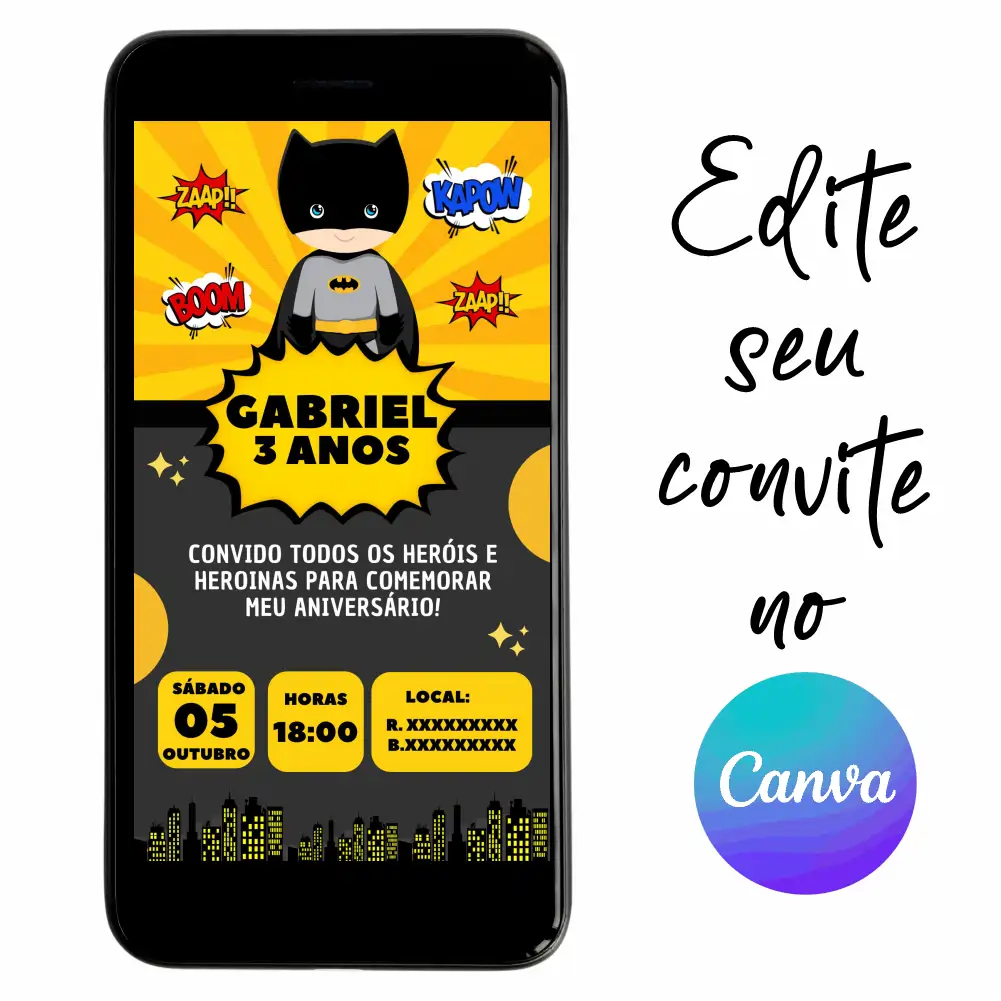 Batman-01.webp Convite Aniversário Digital Batman 01 Personalizável