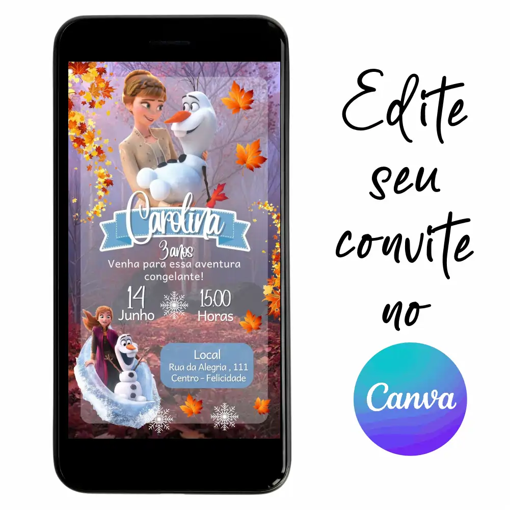 Frozen-06.webp Convite Aniversário Digital Frozen 06 Personalizável pelo Canva