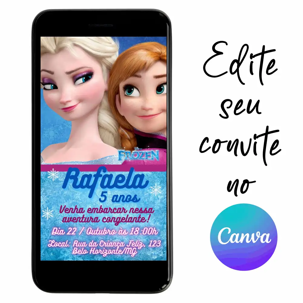 Frozen-11.webp Convite Aniversário Digital Frozen 11 Personalizável pelo Canva