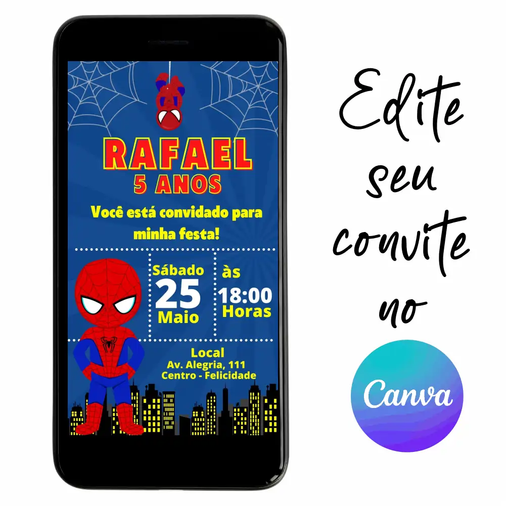 Homem-Aranha-08.webp Convite Aniversário Digital Homem Aranha Baby 08 Personalizável