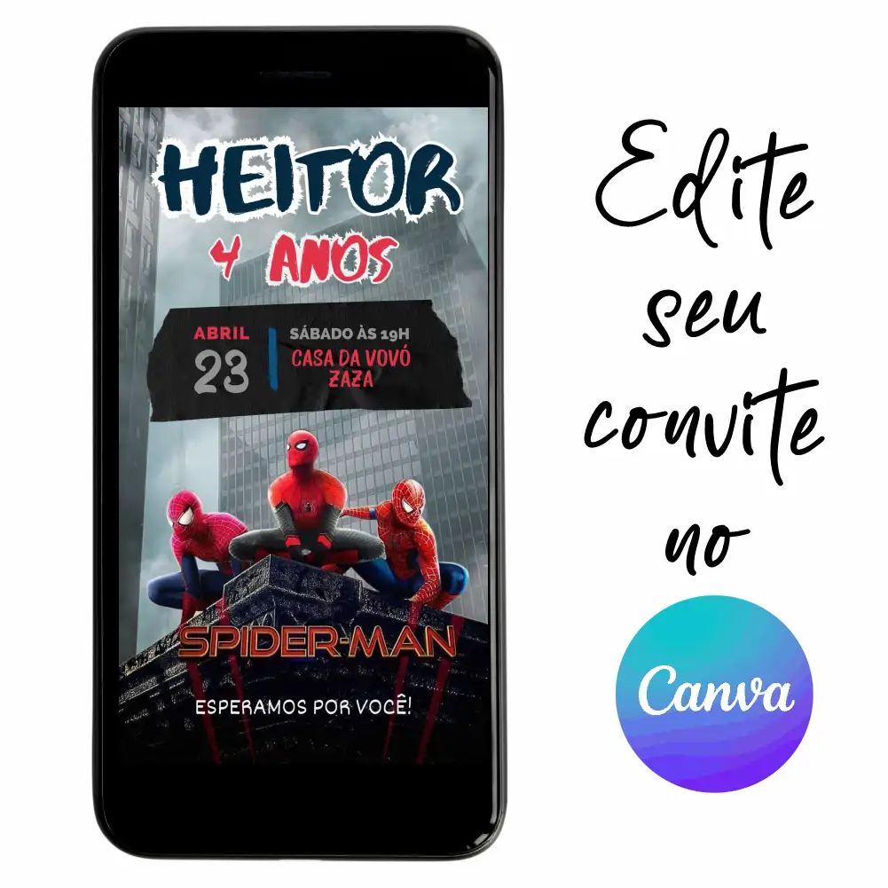 Homem-Aranha-10.webp Convite Aniversário Digital Homem Aranha 10 Personalizável