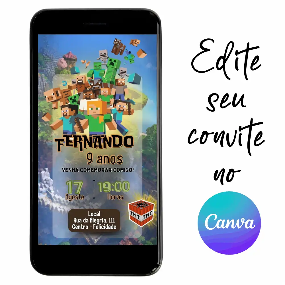 MineCraft-06.webp Convite Aniversário Digital MineCraft 06 Personalizável pelo Canva