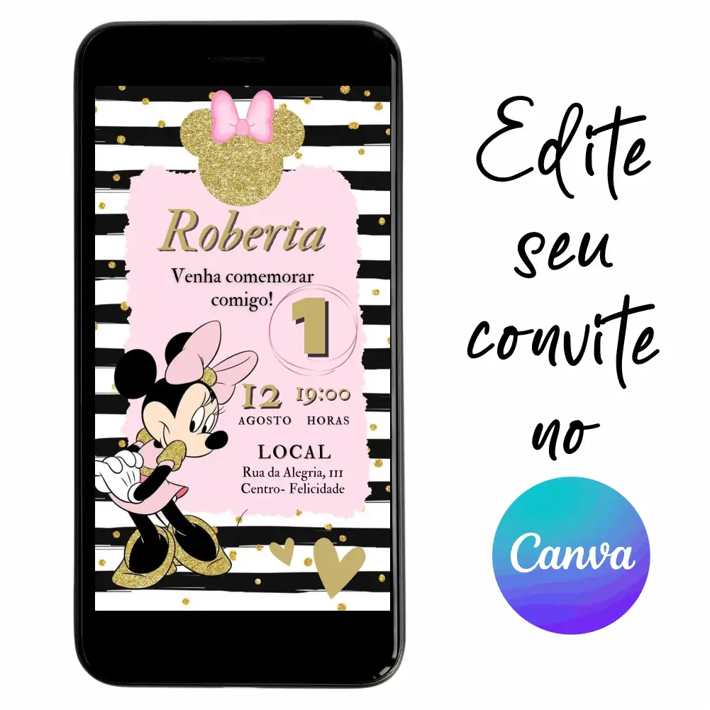 Minnie-02.webp Convite Aniversário Digital Minnie 02 Personalizável pelo Canva