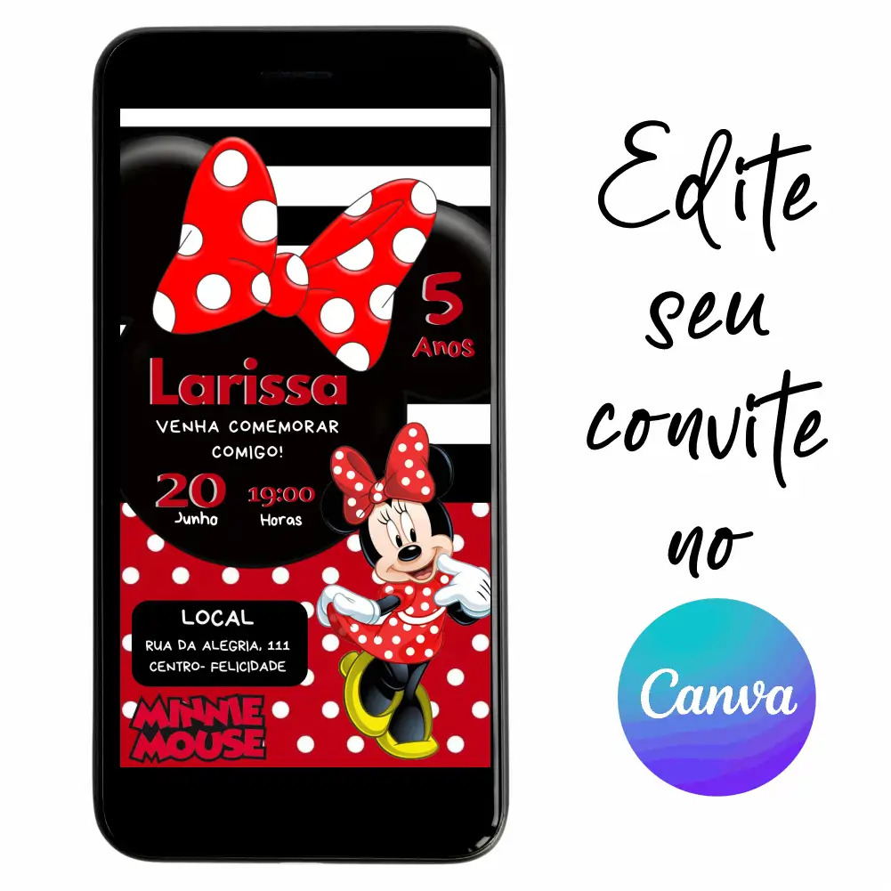 Minnie-06-1.webp Convite Aniversário Digital Minnie 06 Personalizável pelo Canva