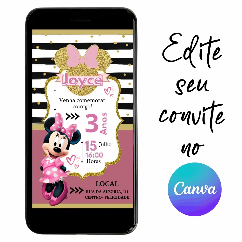 Minnie-07.webp Convite Aniversário Digital Minnie 07 Personalizável pelo Canva