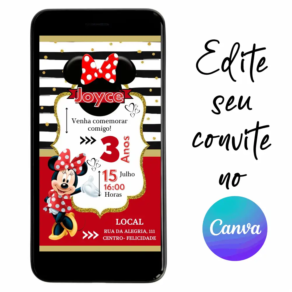 Minnie-08.webp Convite Aniversário Digital Minnie 08 Personalizável pelo Canva