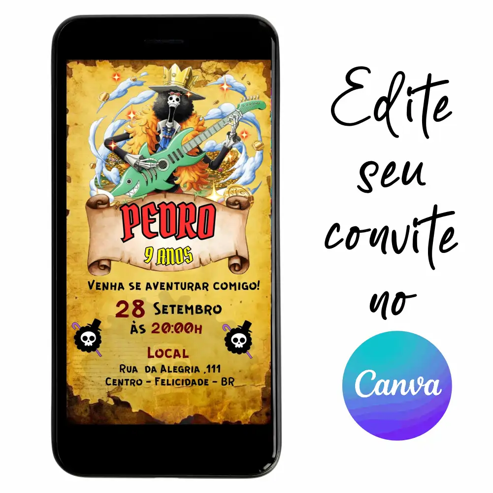 One-Piece-12.webp Convite Aniversário Digital One Piece - Brook 12 Personalizável pelo Canva