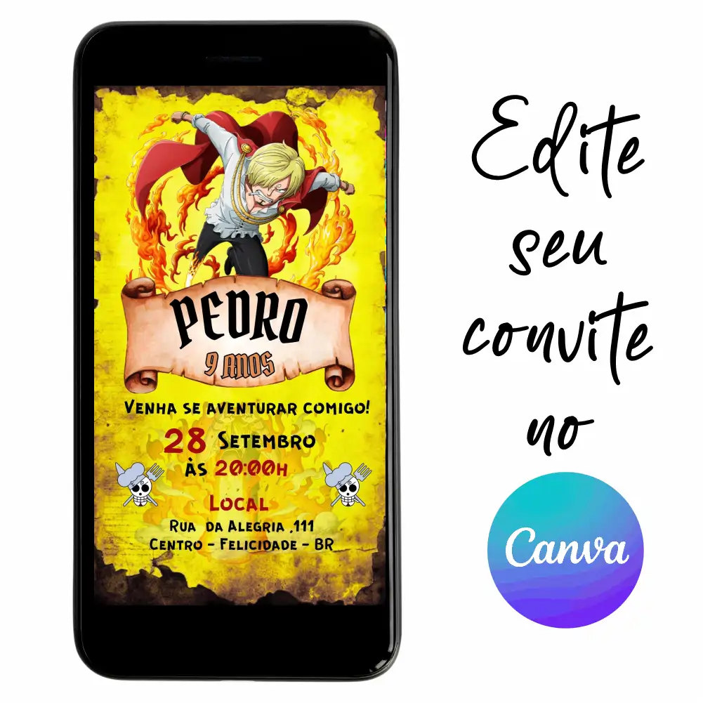 One-Piece-16.webp Convite Aniversário Digital One Piece - Sanji 16 Personalizável pelo Canva