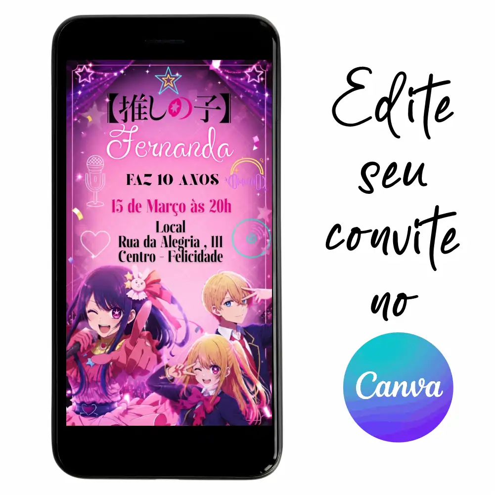Oshi-no-KO-02.webp Convite Aniversário Digital Oshi no Ko 02 Personalizável pelo Canva
