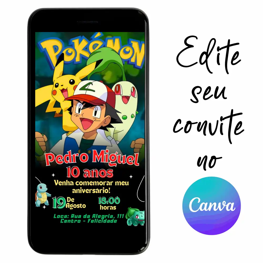 Pokemon-05.webp Convite Aniversário Digital Pokémon 05 Personalizável pelo Canva