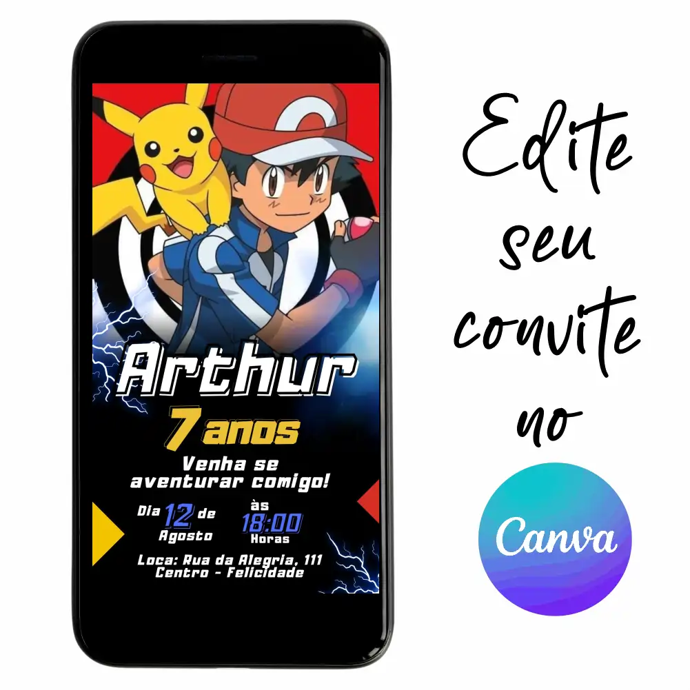 Pokemon-08.webp Convite Aniversário Digital Pokémon 08 Personalizável pelo Canva