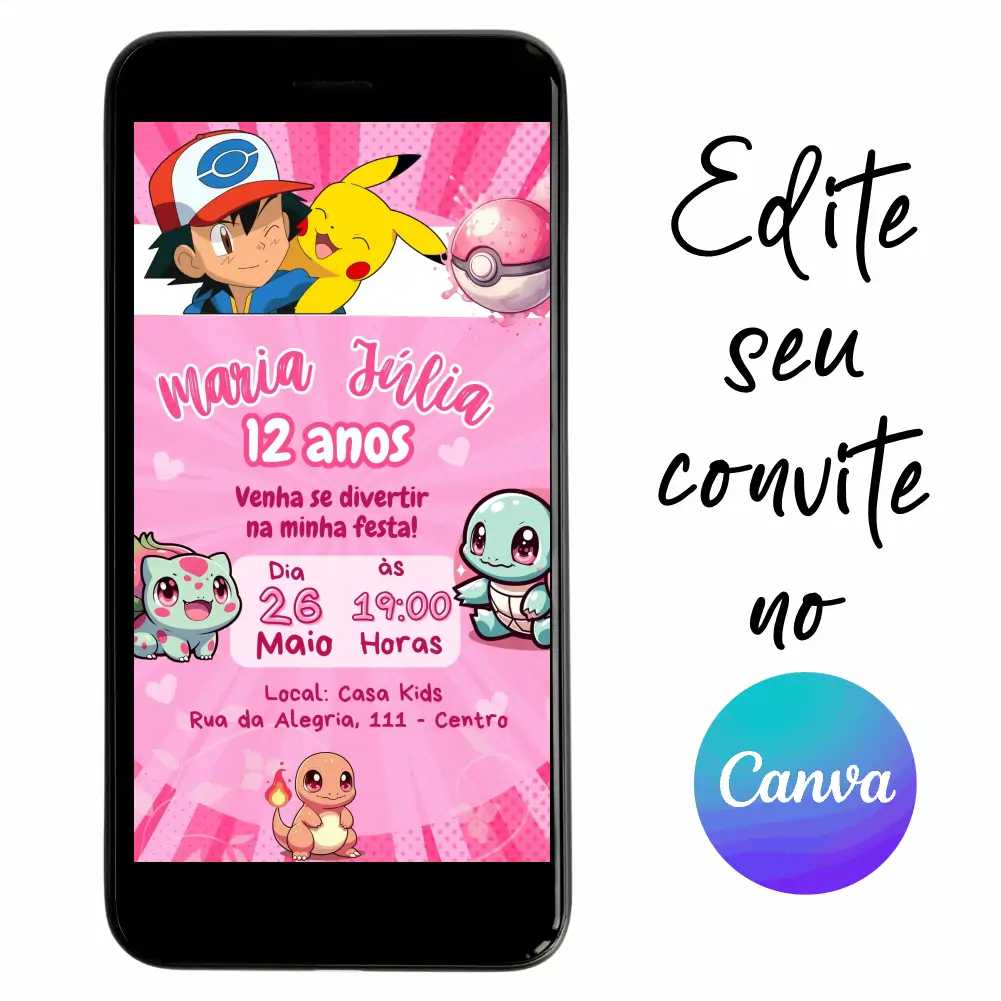 Pokemon-10.webp Convite Aniversário Digital Pokémon 10 Personalizável pelo Canva