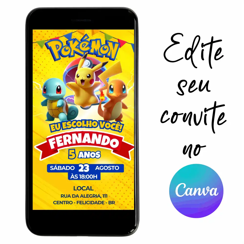 Pokemon-13.webp Convite Aniversário Digital Pokémon 13 Personalizável pelo Canva