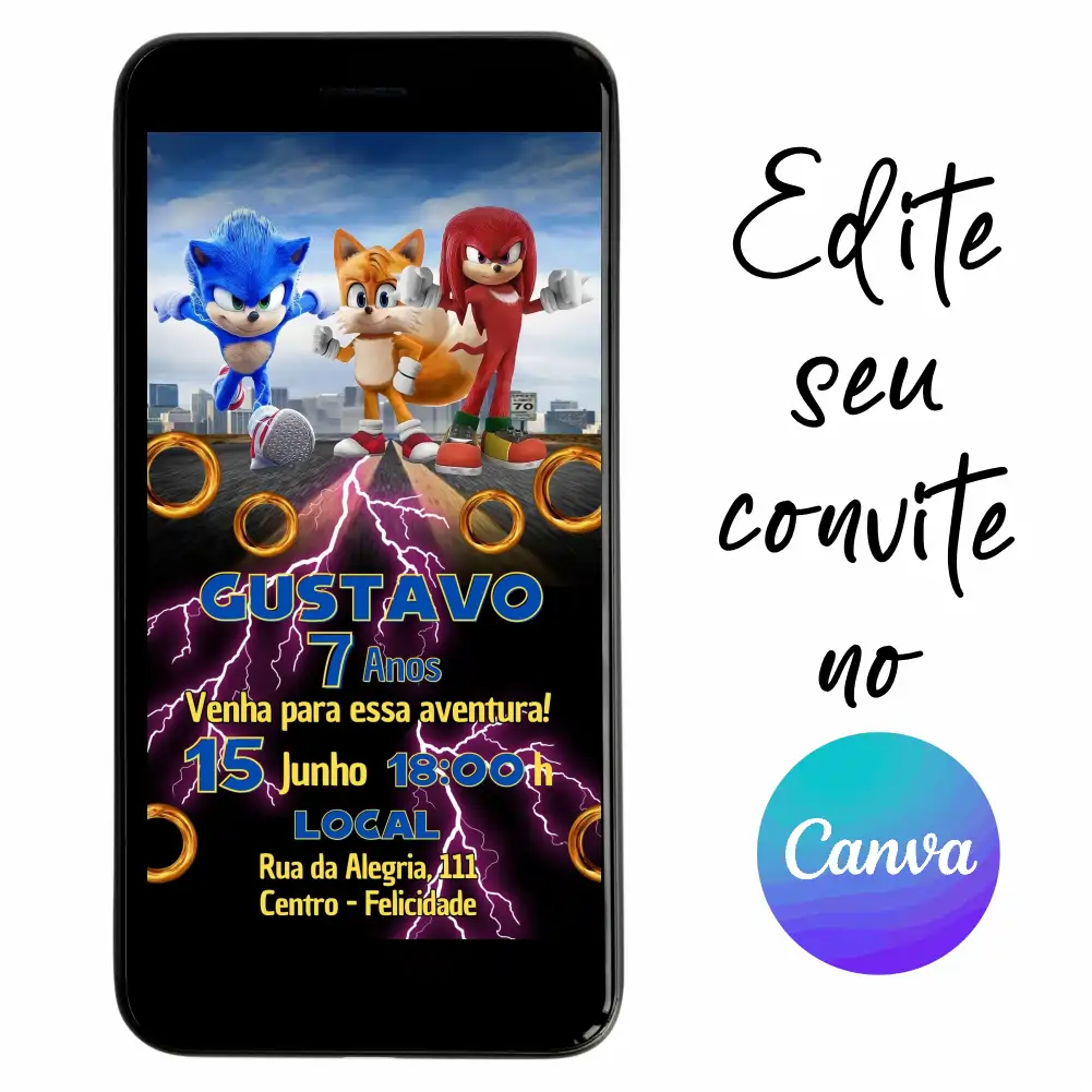 Sonic-03.webp Convite Aniversário Digital Sonic 03 Personalizável pelo Canva