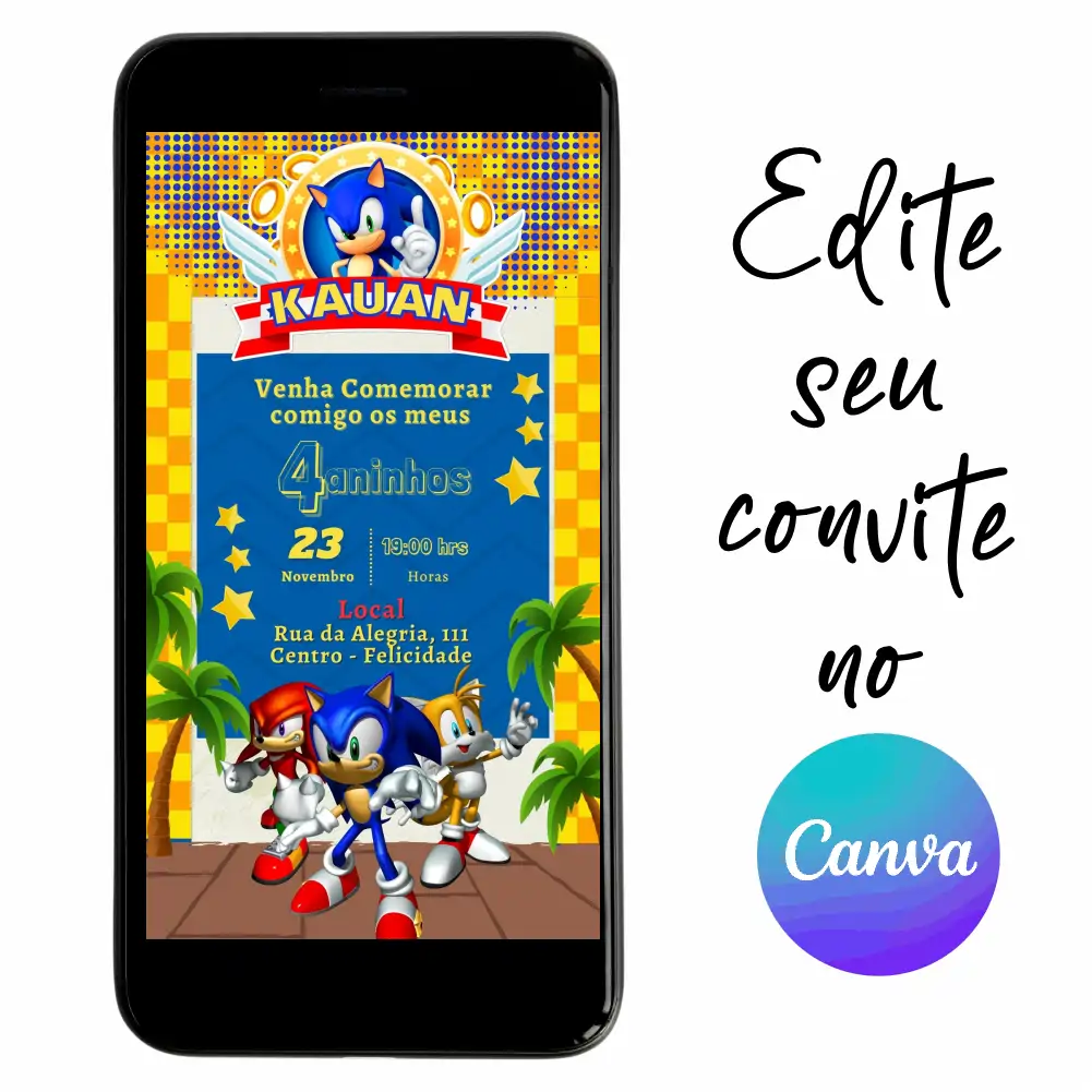 Sonic-05.webp Convite Aniversário Digital Sonic 05 Personalizável pelo Canva