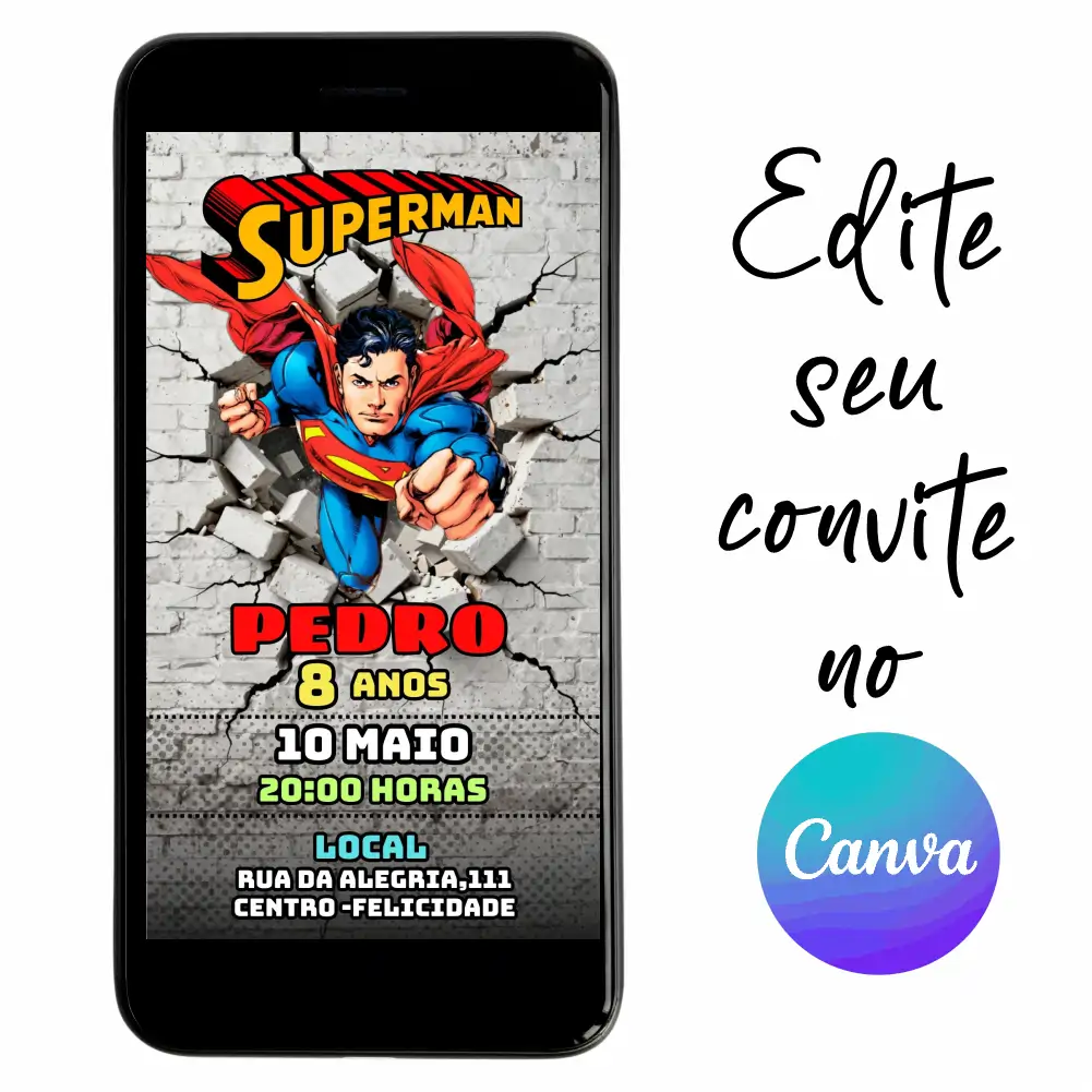 Super-Homem-04.webp Convite Aniversário Digital Super Homem 04 Personalizável