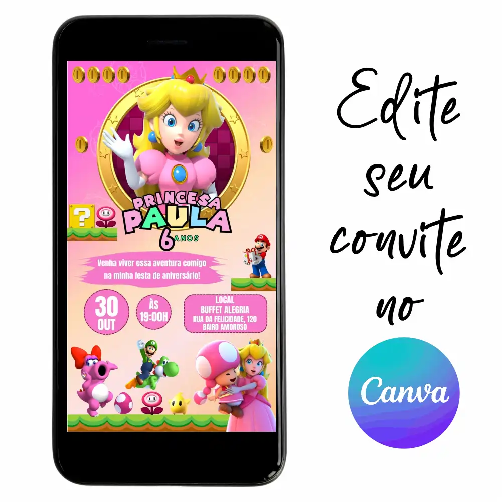 Super-MArio-05.webp Convite Aniversário Digital Princesa Peach 05 Personalizável pelo Canva