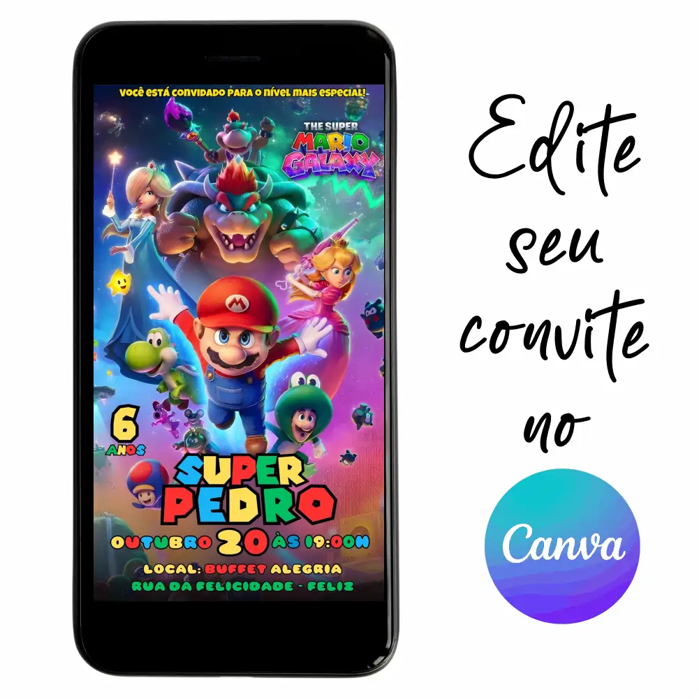 Super-MArio-06-1.webp Convite Aniversário Digital Super Mario Galaxy – Filme 06 Personalizável pelo Canva