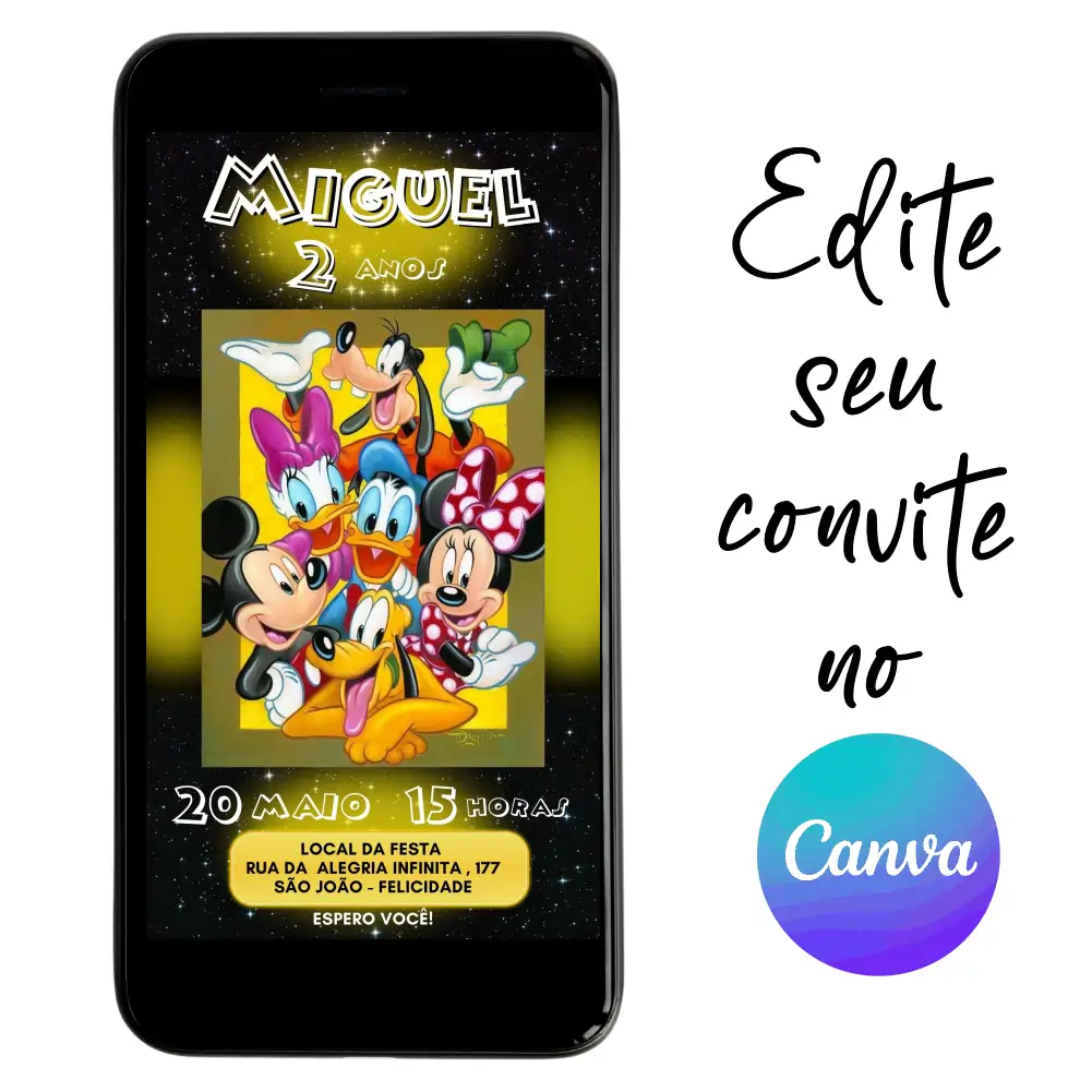 convite-mickey-05.webp Convite Aniversário Digital Turma do Mickey 05 Personalizável pelo Canva